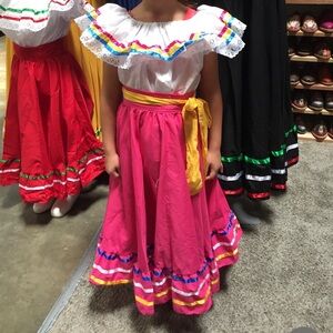 Kids Pink and Yellow Costume Skirt